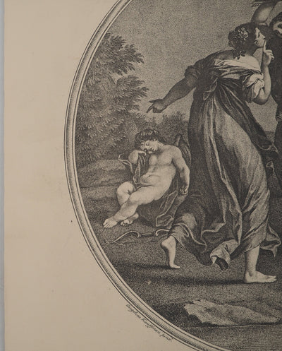 Angelica KAUFFMAN : L'Amour désarmé par les Grâces, Gravure originale (photo de détail 5) - Crédit photo : Galerie Art.Paris