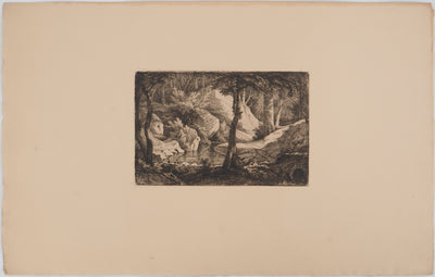Eugène BLÉRY : Composition au ruisseau, Gravure originale (vue générale) - Crédit photo : Galerie Art.Paris