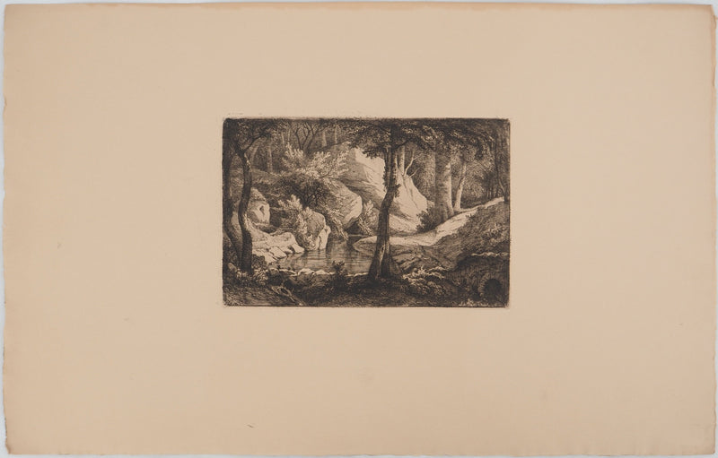 Eugène BLÉRY : Composition au ruisseau, Gravure originale (vue générale) - Crédit photo : Galerie Art.Paris