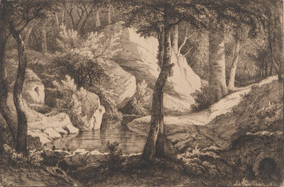 Eugène BLÉRY : Composition au ruisseau, Gravure originale (photo de détail 2) - Crédit photo : Galerie Art.Paris