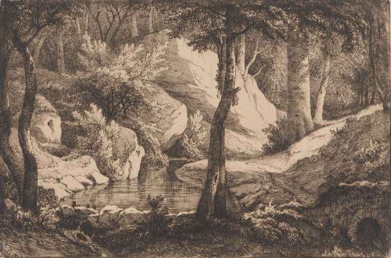 Eugène BLÉRY : Composition au ruisseau, Gravure originale (photo de détail 2) - Crédit photo : Galerie Art.Paris