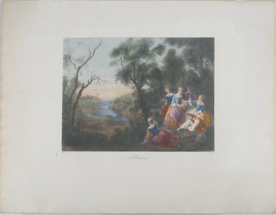 Nicolas LANCRET : Le printemps, Gravure originale (vue générale) - Crédit photo : Galerie Art.Paris