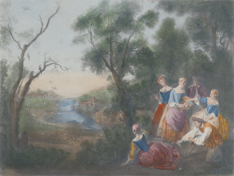 Nicolas LANCRET : Le printemps, Gravure originale (photo de détail 2) - Crédit photo : Galerie Art.Paris