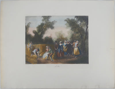 Nicolas LANCRET : La ronde de l'été, Gravure originale (vue générale) - Crédit photo : Galerie Art.Paris