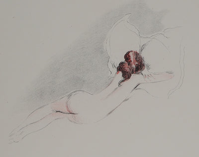 Jean-Gabriel DOMERGUE : Chagrin amoureux, Lithographie originale (photo de détail 2) - Crédit photo : Galerie Art.Paris