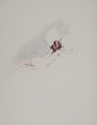 Jean-Gabriel DOMERGUE : Chagrin amoureux, Lithographie originale (vue générale) - Crédit photo : Galerie Art.Paris