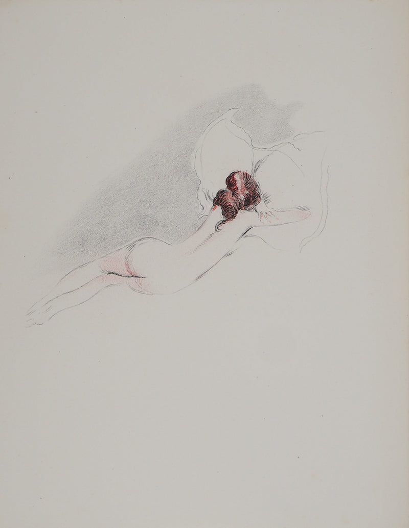 Jean-Gabriel DOMERGUE : Chagrin amoureux, Lithographie originale (vue générale) - Crédit photo : Galerie Art.Paris