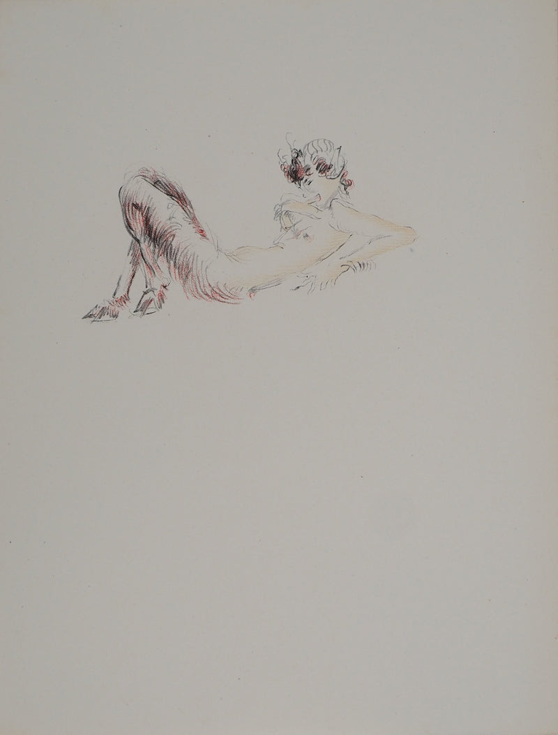 Jean-Gabriel DOMERGUE : Jeune faune, Lithographie originale (vue générale) - Crédit photo : Galerie Art.Paris