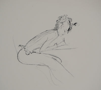 Jean-Gabriel DOMERGUE : L'écrivaine, Lithographie originale (photo de détail 2) - Crédit photo : Galerie Art.Paris