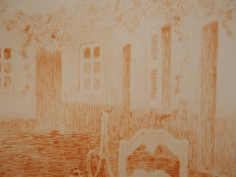 Henri LE SIDANER : La nappe rose, Gravure originale (photo de détail 6) - Crédit photo : Galerie Art.Paris