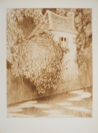 Henri LE SIDANER : Pavillon dans les arbres, Gravure originale (vue générale) - Crédit photo : Galerie Art.Paris