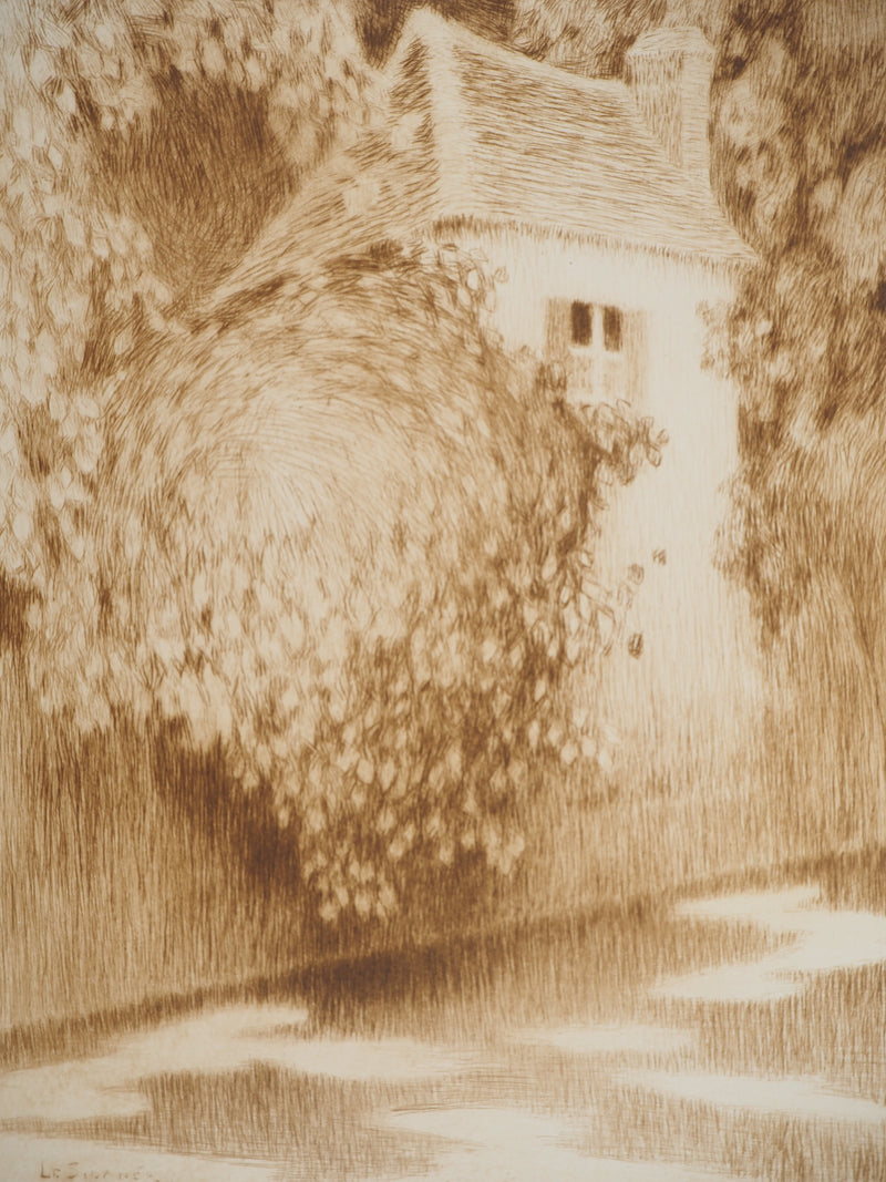 Henri LE SIDANER : Pavillon dans les arbres, Gravure originale (photo de détail 3) - Crédit photo : Galerie Art.Paris