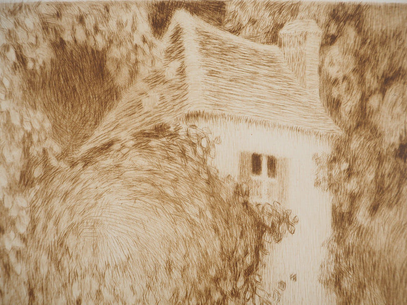 Henri LE SIDANER : Pavillon dans les arbres, Gravure originale (photo de détail 5) - Crédit photo : Galerie Art.Paris