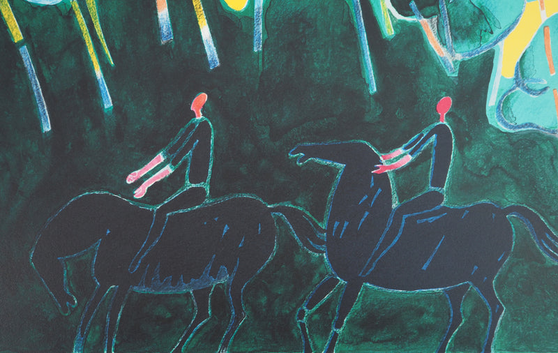 Albert ZAVARO : Coucher de soleil sur la plaine, Lithographie originale (photo de détail 4) - Crédit photo : Galerie Art.Paris