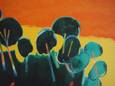 Albert ZAVARO : Coucher de soleil sur la plaine, Lithographie originale (photo de détail 5) - Crédit photo : Galerie Art.Paris