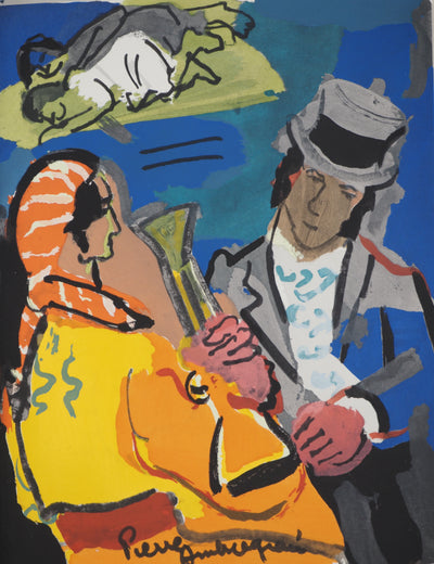 Pierre AMBROGIANI : Carmen et Don José, Lithographie originale (vue générale) - Crédit photo : Galerie Art.Paris