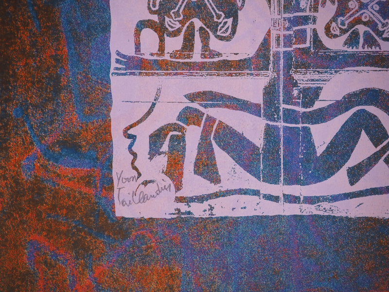 Yvon TAILLANDIER : Totem intérieur en violet clair coloré, Sérigraphie originale (photo de détail 3) - Crédit photo : Galerie Art.Paris