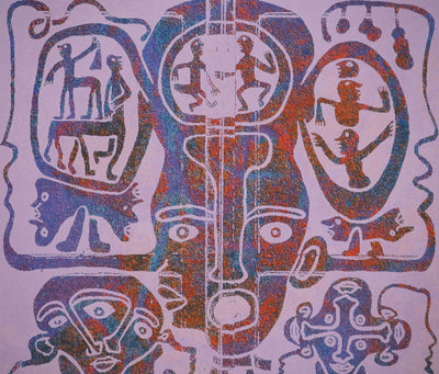 Yvon TAILLANDIER : Totem intérieur en violet clair coloré, Sérigraphie originale (photo de détail 5) - Crédit photo : Galerie Art.Paris