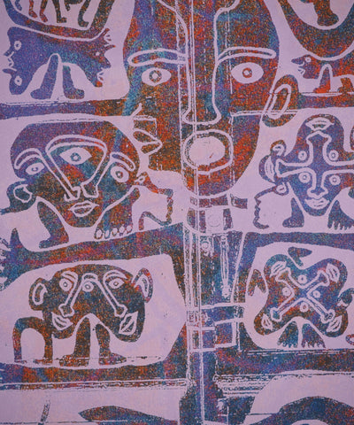 Yvon TAILLANDIER : Totem intérieur en violet clair coloré, Sérigraphie originale (photo de détail 6) - Crédit photo : Galerie Art.Paris