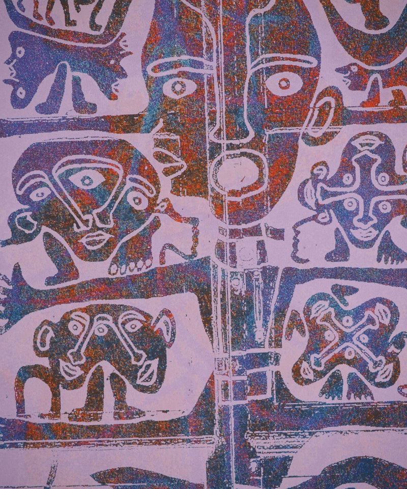 Yvon TAILLANDIER : Totem intérieur en violet clair coloré, Sérigraphie originale (photo de détail 6) - Crédit photo : Galerie Art.Paris