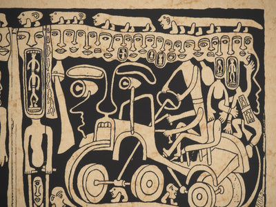 Yvon TAILLANDIER : L'ambassade du Taillandier-Land en noir sur papier jaune, Sérigraphie originale (photo de détail 6) - Crédit photo : Galerie Art.Paris