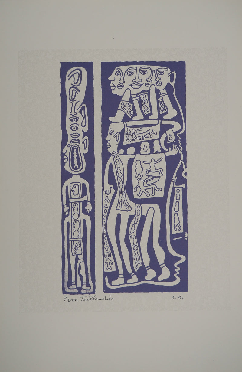 Yvon TAILLANDIER : Catitipède en cascade en violet VI EA, Sérigraphie originale (vue générale) - Crédit photo : Galerie Art.Paris