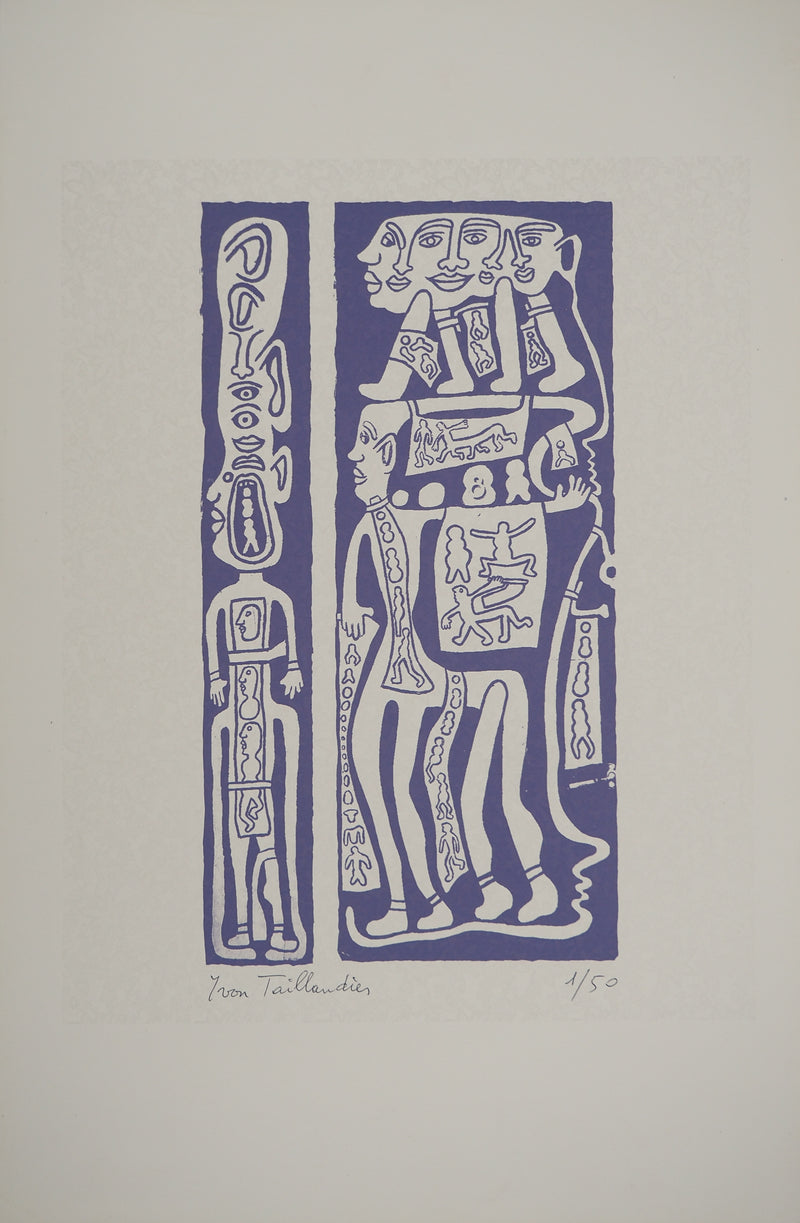 Yvon TAILLANDIER : Catitipède en cascade en violet VII EA, Sérigraphie originale (vue générale) - Crédit photo : Galerie Art.Paris