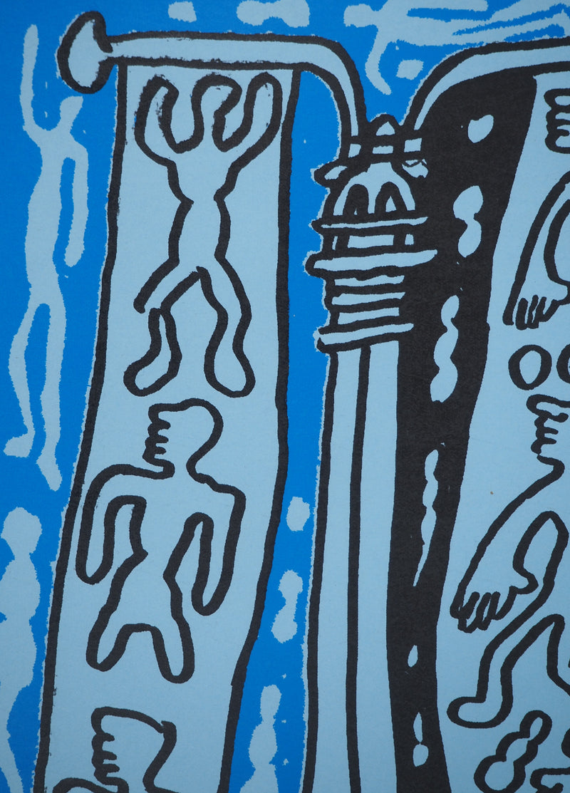 Yvon TAILLANDIER : Le Catitipède de Paris bleu sur bleu, Sérigraphie originale (photo de détail 6) - Crédit photo : Galerie Art.Paris
