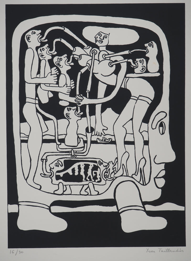 Yvon TAILLANDIER : Le Catitipède géant, Sérigraphie originale (photo de détail 2) - Crédit photo : Galerie Art.Paris