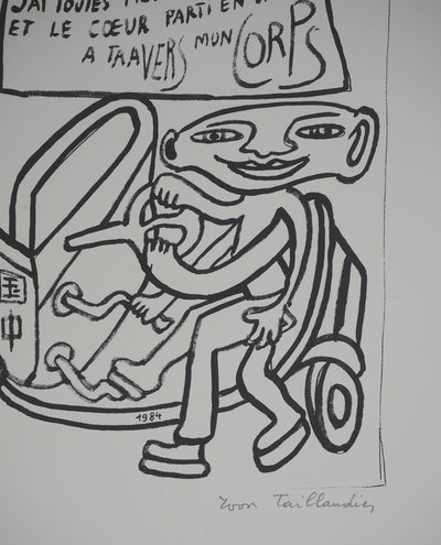 Yvon TAILLANDIER : L'aéroplane, Sérigraphie originale (photo de détail 2) - Crédit photo : Galerie Art.Paris