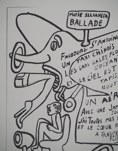 Yvon TAILLANDIER : L'aéroplane, Sérigraphie originale (photo de détail 4) - Crédit photo : Galerie Art.Paris