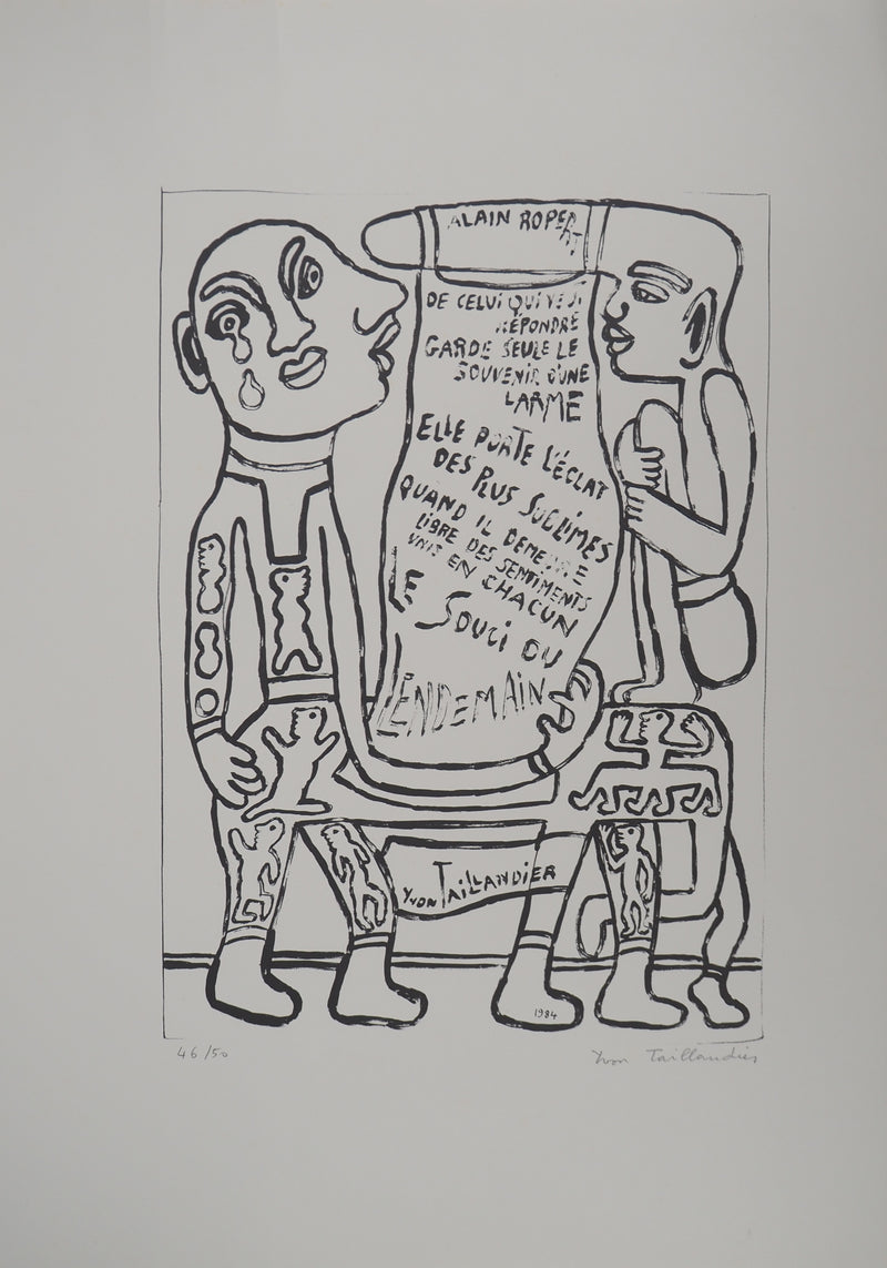 Yvon TAILLANDIER : La déclaration, Sérigraphie originale (vue générale) - Crédit photo : Galerie Art.Paris