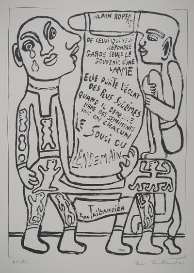 Yvon TAILLANDIER : La déclaration, Sérigraphie originale (photo de détail 3) - Crédit photo : Galerie Art.Paris