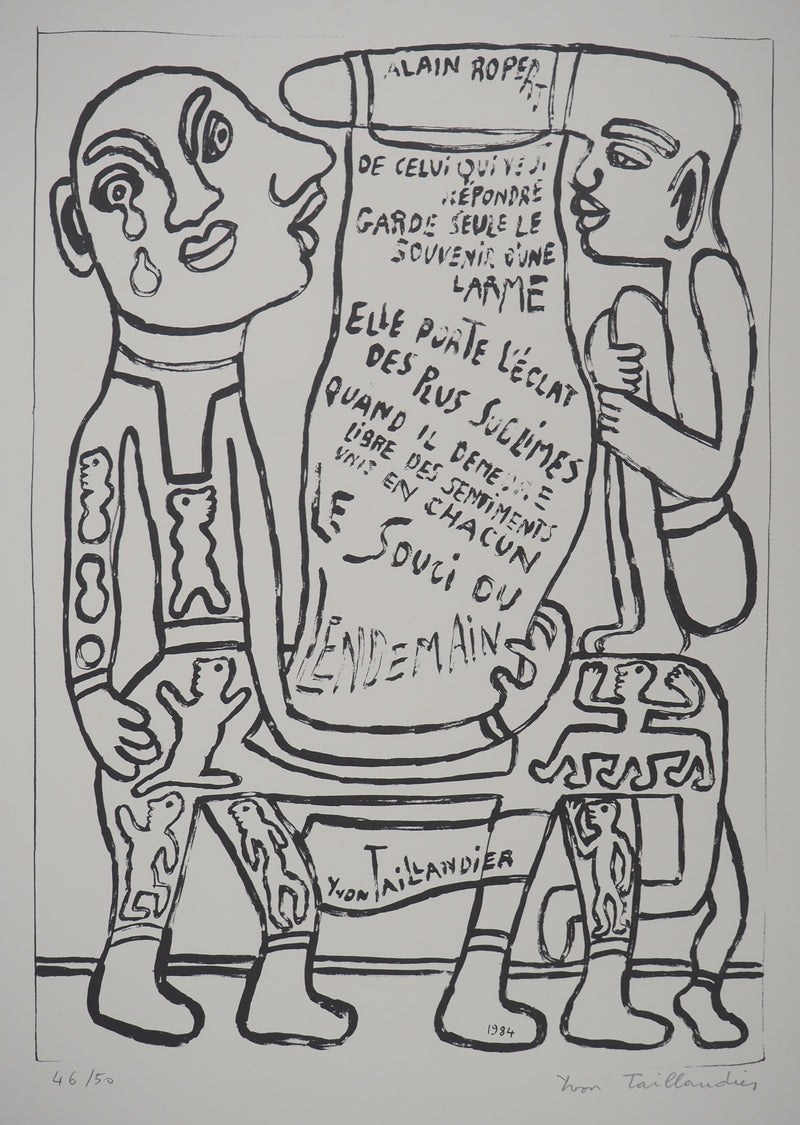 Yvon TAILLANDIER : La déclaration, Sérigraphie originale (photo de détail 3) - Crédit photo : Galerie Art.Paris