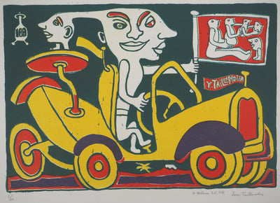 Yvon TAILLANDIER : Le voyageur, La Havane, Sérigraphie originale (photo de détail 3) - Crédit photo : Galerie Art.Paris