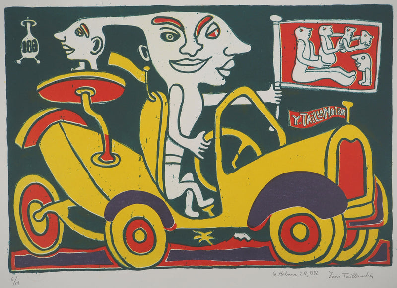 Yvon TAILLANDIER : Le voyageur, La Havane, Sérigraphie originale (photo de détail 3) - Crédit photo : Galerie Art.Paris