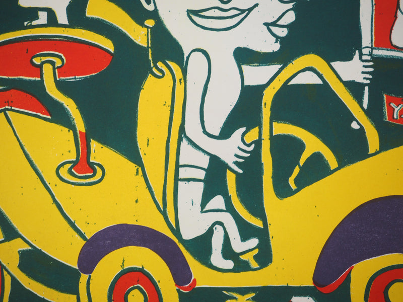 Yvon TAILLANDIER : Le voyageur, La Havane, Sérigraphie originale (photo de détail 6) - Crédit photo : Galerie Art.Paris