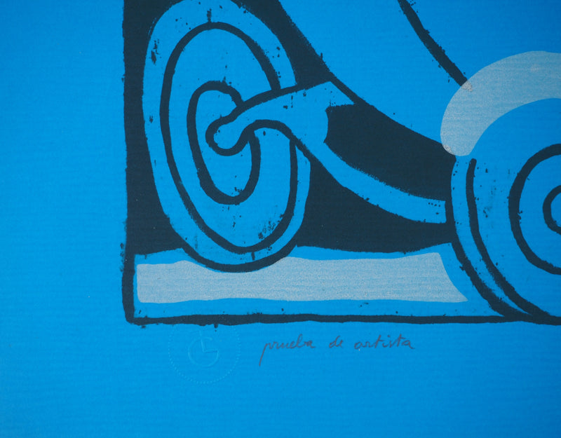 Yvon TAILLANDIER : Le voyageur, La Havane en bleu, Sérigraphie originale (photo de détail 7) - Crédit photo : Galerie Art.Paris