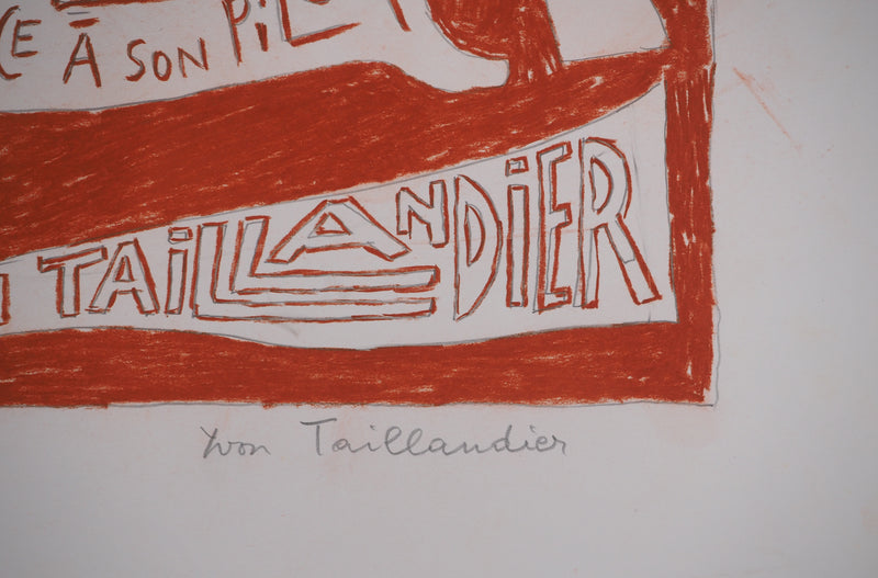 Yvon TAILLANDIER : Le pilote aux hélices, Dessin original (photo de détail 2) - Crédit photo : Galerie Art.Paris