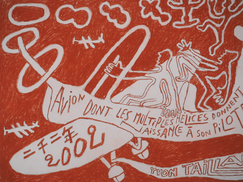 Yvon TAILLANDIER : Le pilote aux hélices, Dessin original (photo de détail 5) - Crédit photo : Galerie Art.Paris