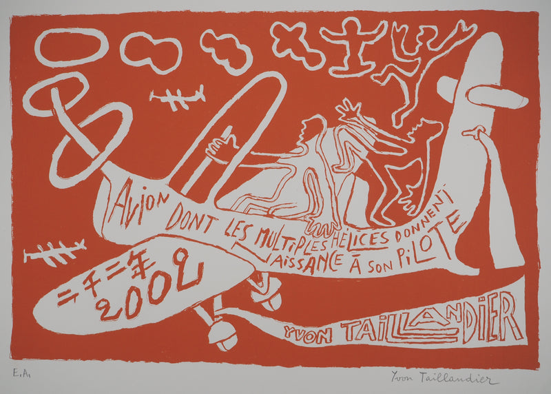 Yvon TAILLANDIER : Le pilote aux hélices EA, Sérigraphie originale (photo de détail 3) - Crédit photo : Galerie Art.Paris