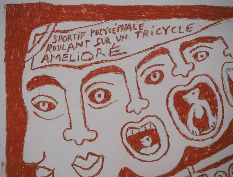 Yvon TAILLANDIER : Le cri du Catitipède, Dessin original (photo de détail 4) - Crédit photo : Galerie Art.Paris