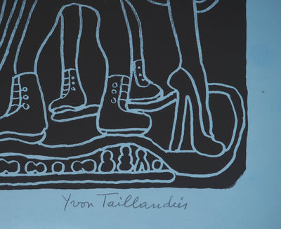 Yvon TAILLANDIER : La parisienne en noir sur bleu, Sérigraphie originale (photo de détail 2) - Crédit photo : Galerie Art.Paris