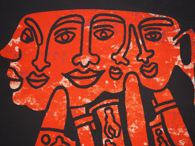 Yvon TAILLANDIER : Le Catitipède rouge sur bleu, Sérigraphie originale (photo de détail 4) - Crédit photo : Galerie Art.Paris