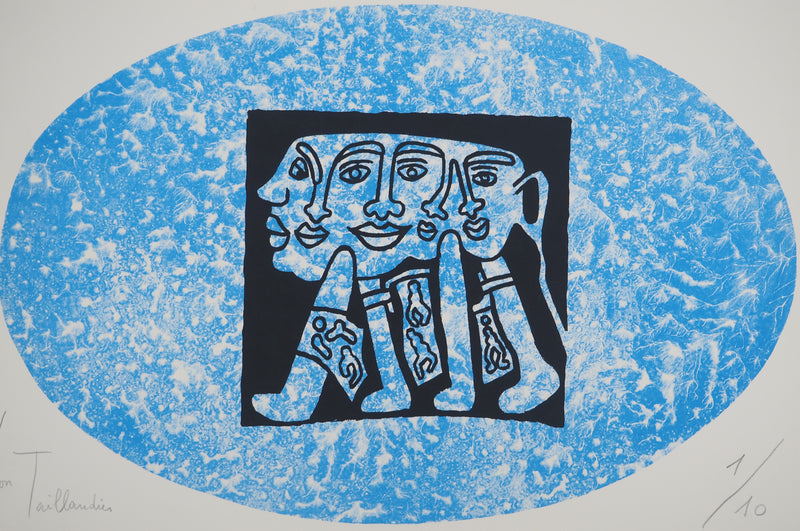 Yvon TAILLANDIER : Le Catitipède dans un ovale, Sérigraphie originale (photo de détail 2) - Crédit photo : Galerie Art.Paris