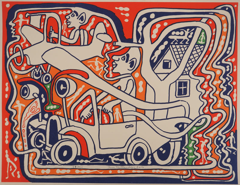 Yvon TAILLANDIER : Les aviateurs, Sérigraphie originale (vue générale) - Crédit photo : Galerie Art.Paris