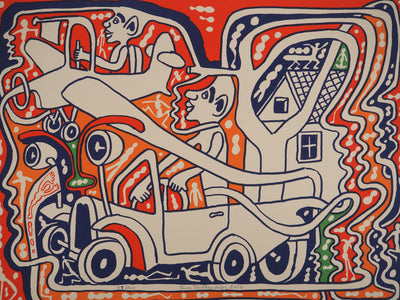 Yvon TAILLANDIER : Les aviateurs, Sérigraphie originale (photo de détail 3) - Crédit photo : Galerie Art.Paris