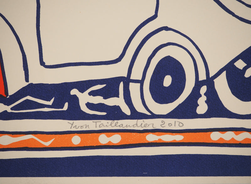 Yvon TAILLANDIER : Les aviateurs, Sérigraphie originale (photo de détail 2) - Crédit photo : Galerie Art.Paris