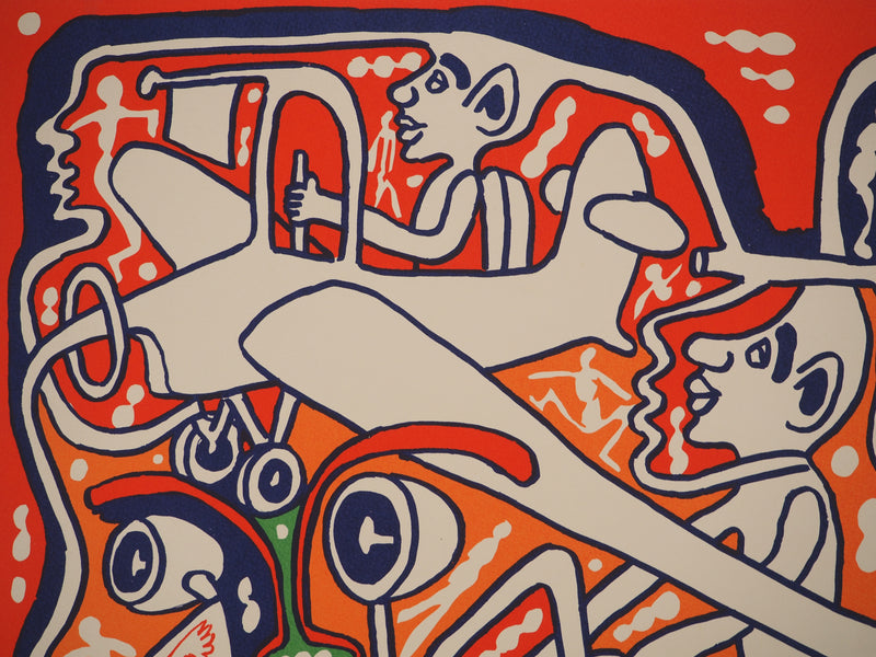 Yvon TAILLANDIER : Les aviateurs, Sérigraphie originale (photo de détail 4) - Crédit photo : Galerie Art.Paris