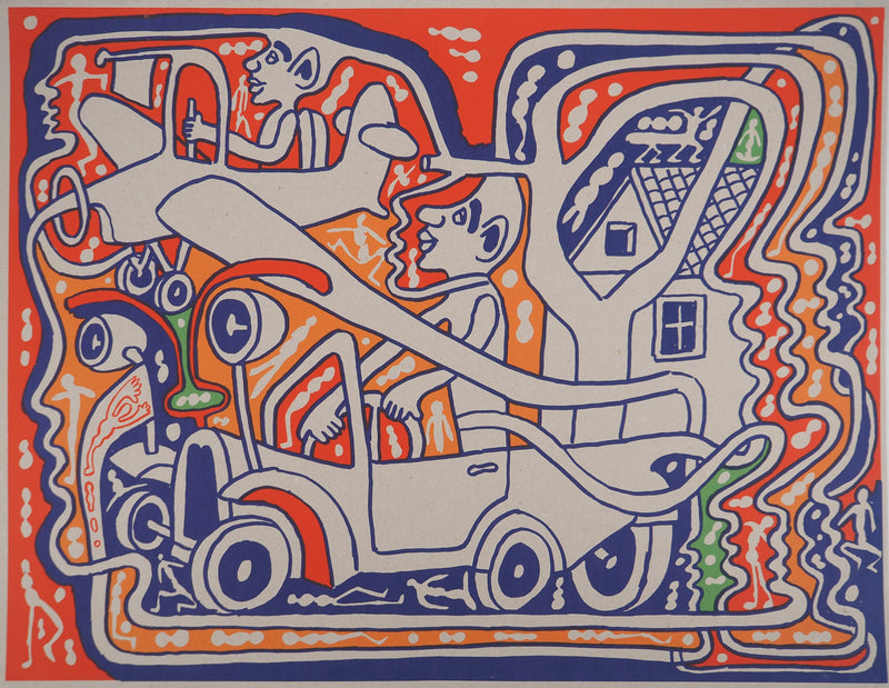 Yvon TAILLANDIER : Les aviateurs II, Sérigraphie originale (vue générale) - Crédit photo : Galerie Art.Paris